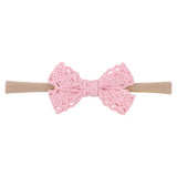 Lace Bowknot Baby Headband Turban Solid Color Newborn Baby Girls Elastic Hair Bands Nylon Headwear Kids Hair