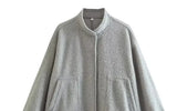 New Loose Casual Coat Street Standing Collar Dark Button Coat Casual Jacket