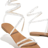 Women's 2025 Summer New Flat Bottom Water Drill Tied With Sandals Large Women's