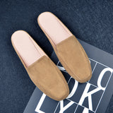 And Autumn Flat Bottom Slippers Women's Muller Shoes Half-Dragging Lazy People Wearing Heel Single Shoes Size
