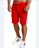 Mens Denim Chino Fashion Shorts Washed Denim Boy Skinny Runway Short Men Jeans Shorts Homme Destroyed Ripped Jeans Plus