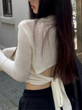 Harajuku Shirt Skinny T-shirt Women Long Sleeve Knitted Tee Tops Korean Style Streetwear Grunge Aesthetic Tops