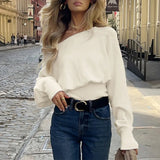 White Ribbed Off-shoulder Top- Outfit