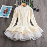 Christmas Dress Knitting Sweater Dress for Girls Winter Dress Autumn Full Sleeve Elk Deer Printing Girl Clothes New