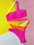 Zingj New Split Bikini Bikini Hollow Out Color Sexy Split Swimsuit