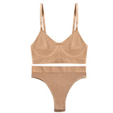 Seamless Underwear Women Bra Set Sexy Lingerie Set Female Underwear Bralette Ribbed Tops Fashion Tank Crop Tops