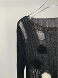 Zingj Bird Original Design Sense Hand Crochted Camellia Knit Vest Broken Wind Thin Hollow Sling
