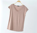 2020 Summer T-Shirt Women Casual Tees Short Sleeve Solid Color Model Tops Korean Clothes camiseta