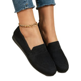Weaving Net Surface Round Head Flat Single Shoes Women Shallow Casual Flat And Lazy Happy Shoes