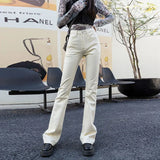 Color Women Flare Jeans Pants Button Down Pants Zipper Stretch Jeggings Elastic Denim Skinny Bootcut Casual Fashion