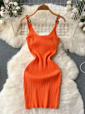 Knitted Summer Women Solid Dress 2023 Slim V Neck Elegant Sexy Vacation Fashion Ladies A Line Midi