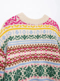 Colorful Jacquard Knitted Sweater- Outfit