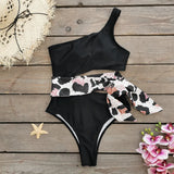Single-Body Bikini Women 2025 New One-Shoulder Snilum High-Rise Sexy
