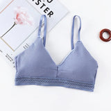 Cotton Hollow Out Bras For Women Underwear Solid Color Comfort Wireless Bra Lingerie Fashion Seamless Padded Bralette