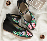 Zingj Heels Single Shoes Dance Shoes Embroidered Cloth Shoes Inside The High Slope And Spring And Autumn Women's Shoes Ethnic