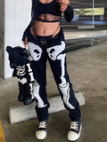 Vintage Printed Jeans Women High Waist Streetwear Y2K 90S Baggy Jeans Pants Denim Trousers Harajuku Cargo Straight