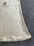 Senior Court Party Fishtail Dress Fashion V Neck Lace up Slim Chic Women Elegant Flare Sleeves France Retro Sexy