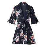 Style Playsuit Floral Print Sexy Rompers Short Overalls Top Macacao Feminino Women Clothes Casual Summer Beach