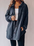 Long Jacket Women Winter Plush Coat Shirt Jacket Female Button Fleece Coat Jackets For Women