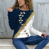 Spring Autumn New Fashion Solid T-shirts Harajuku Long Sleeve Cotton Tee Shirts Elegant Y2K O Neck Female Clothes Top