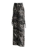 Zingj And Summer 2024 New Leopard Print Multi-Pocket Decorative Design Feel Tooling Denim Casual Pants