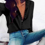 Irregular Solid Color V-neck Sexy Breasted