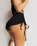 Summer Fashion Ladies Frill Hem Buttoned Crop Top & Drawstring Shorts Set Two Piece Outfits Sexy Home