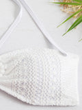 Pure White Mesh Hollow Timeter Strap Bikini Half-Body Skirt Three-Piece Set 2025 New Split