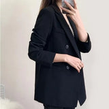 Zingj Small Suit Jacket Female 2024 New Autumn Korean Version Of The British Wind Loose Temperament Foreign Fashion-Outfit
