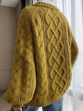 Oversized Cable Knit Sweater-Outfit