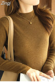 Women Sweater Half Turtleneck Long-sleeve Knitted Pullover Women Top Autumn Winter New Female Clothing Sweaters for Women