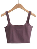 Zingj Temperament Sexy Back Double Small Vest Summer Women's New Pure Color Versatile Short Sleeveless Jacket-Outfit