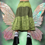 Niche Retro Print Bumps National Wind Low-Waist Tie With Large Swings Thin Half-Body Skirts 2025 New