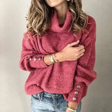 Zingj Winter Autumn And Winter Women's Hoodie Turtleneck Sweater Top In Stock-Outfit