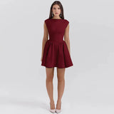 Short Sleeve Backless Mini Dress- Outfit